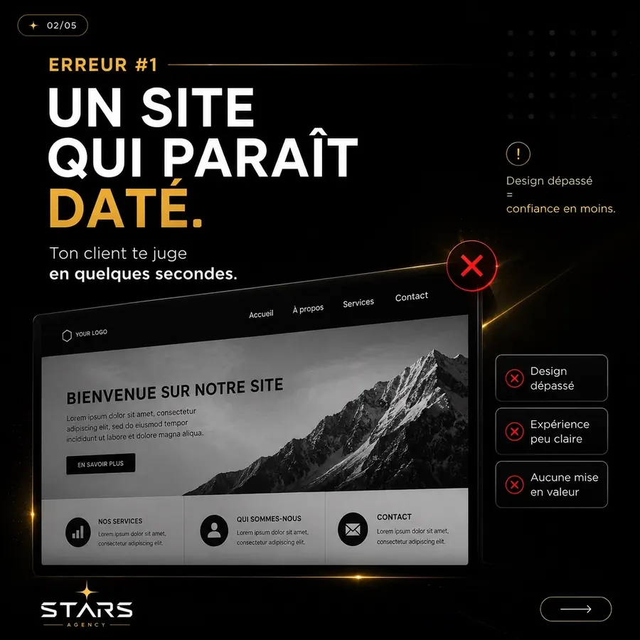 A website that looks outdated